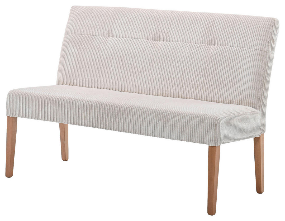 SITZBANK 140/92/66 cm Cord Buchefarben, Beige Buche massiv  - Beige/Buchefarben, KONVENTIONELL, Holz/Textil (140/92/66cm) - home24