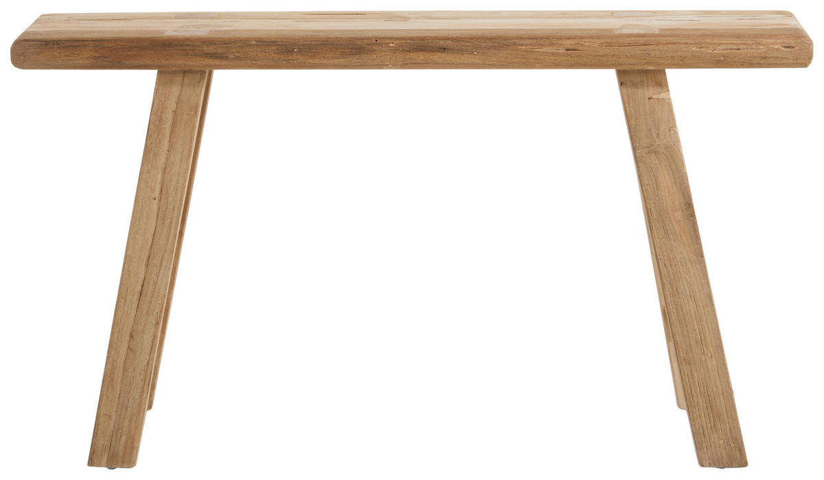 HOCKERBANK 90/50/25 cm Naturfarben Recyclingholz vollmassiv  - Naturfarben, Design, Holz (90/50/25cm) - Livetastic