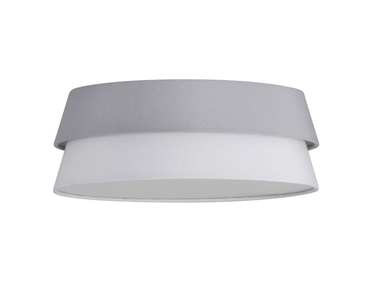 DECKENLEUCHTE 37/14 cm  - Weiß/Grau, Trend, Kunststoff/Textil (37/14cm) - Collett's Monde
