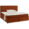 BOXSPRINGBETT 180/200 cm  in Rostfarben  - Rostfarben/Schwarz, Design, Kunststoff/Textil (180/200cm) - Xora
