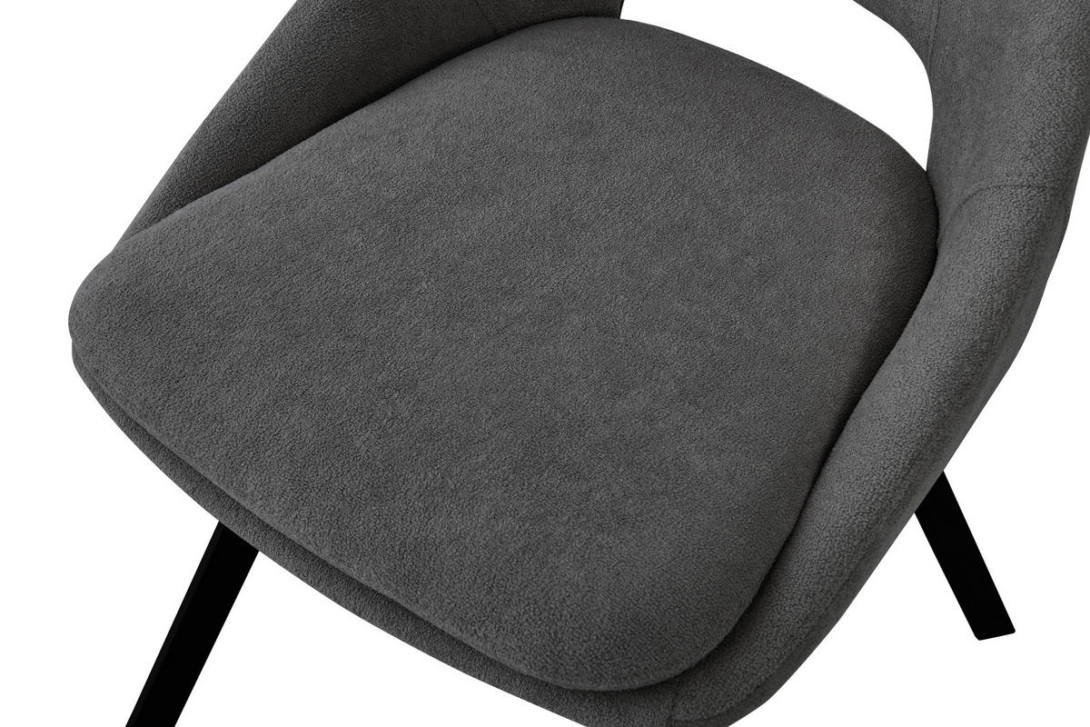 STOL, kovina, tekstil antracit  - črna/antracit, Design, kovina/tekstil (48/85/56cm) - Carryhome