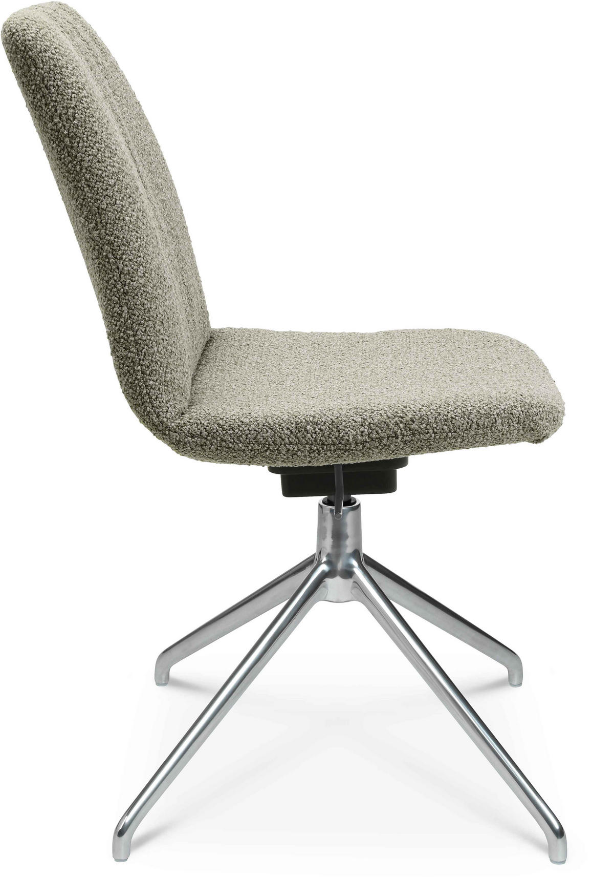 STUHL  in Aluminium Flachgewebe  - Alufarben/Graugrün, Design, Textil/Metall (46/81,5-84,5/55cm) - Johann Jakob