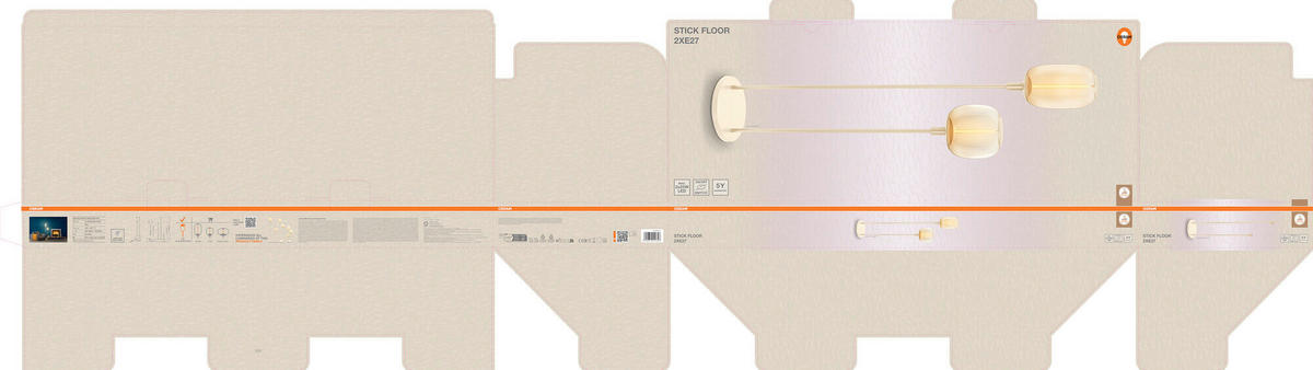 STEHLEUCHTE 32/146 cm   - Beige, Basics, Metall (32/146cm) - Osram