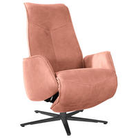 RELAXSESSEL in Leder Koralle  - Koralle/Anthrazit, Design, Leder/Metall (71/114/84cm) - Johann Jakob