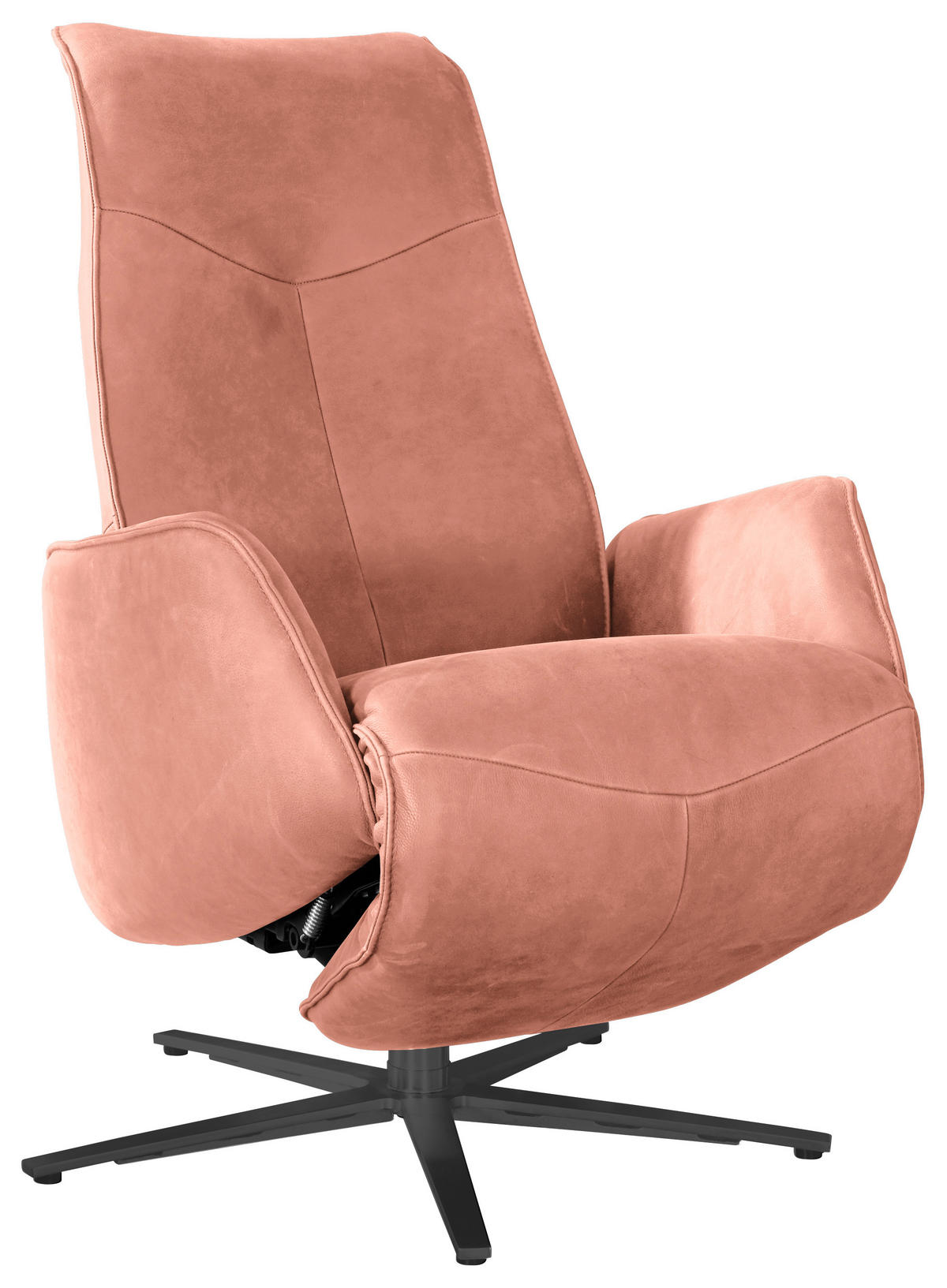 RELAXSESSEL in Leder Koralle  - Koralle/Anthrazit, Design, Leder/Metall (71/114/84cm) - Johann Jakob