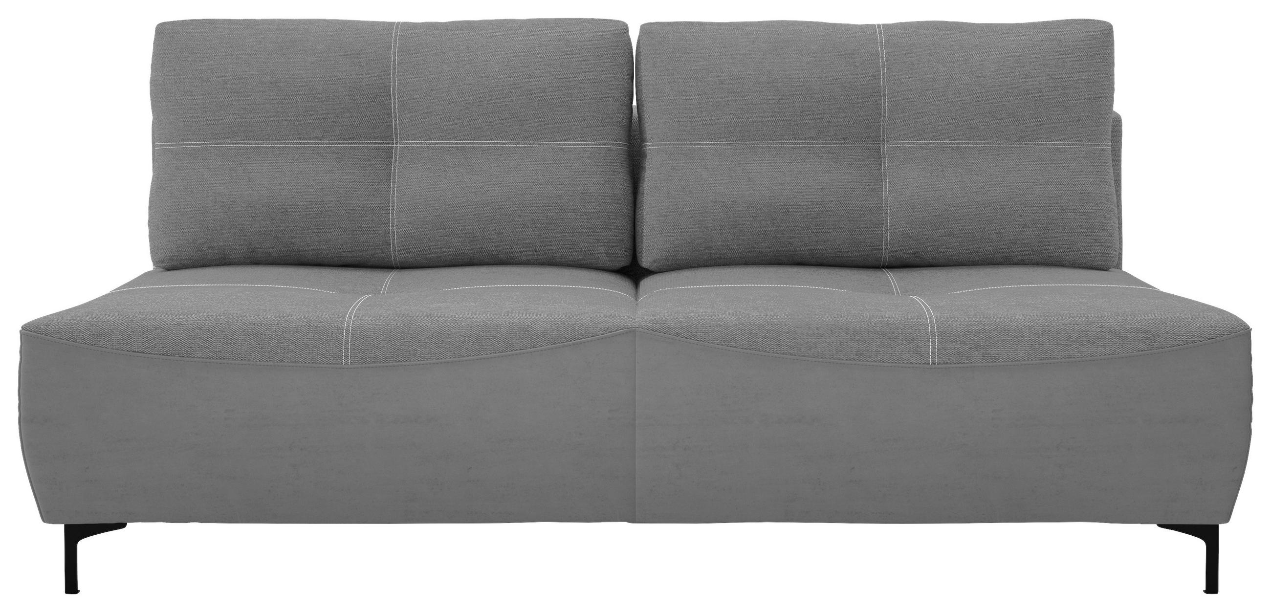 SCHLAFSOFA  mit Schlafen auf Sitzhöhe, Rücken echt Struktur Dunkelgrau  - Dunkelgrau/Schwarz, Design, Textil/Metall (197/94/96cm) - MID.YOU