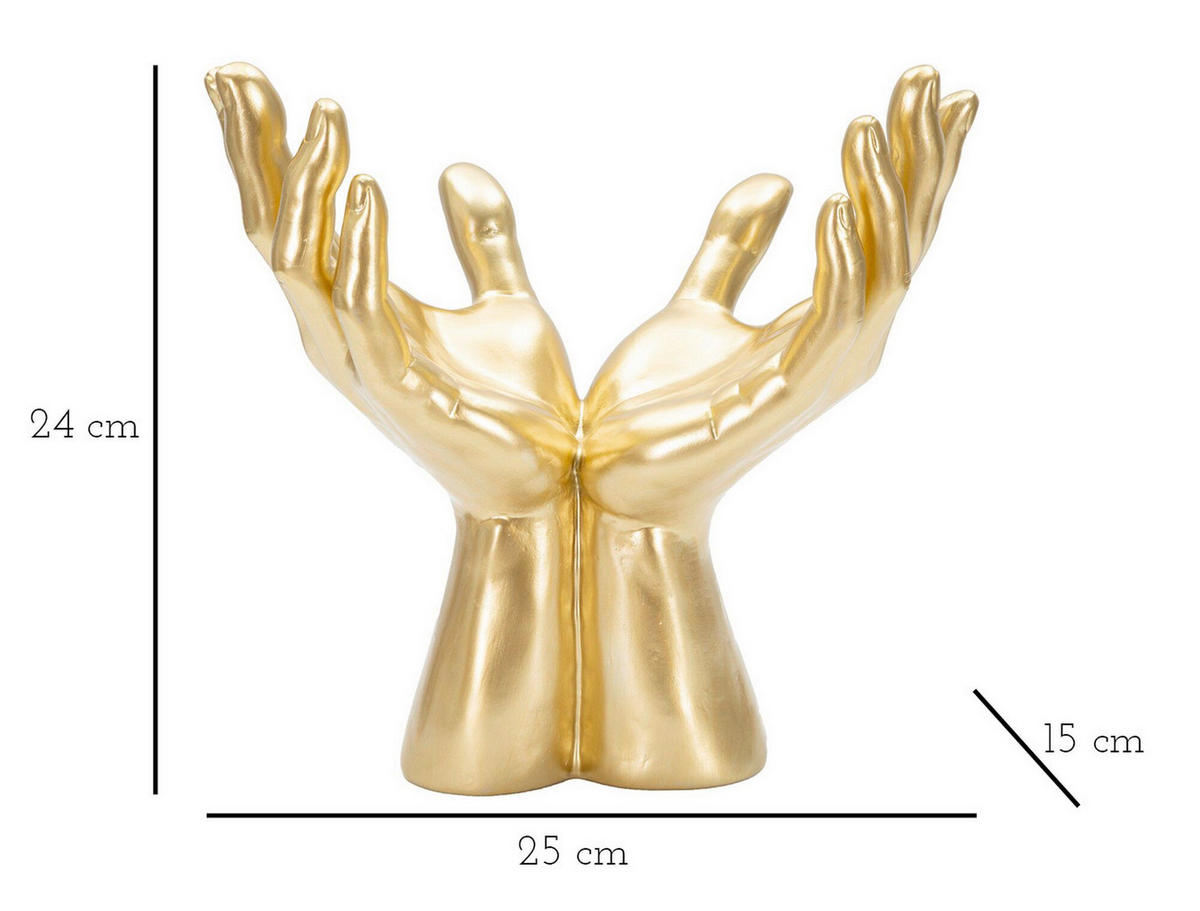 SKULPTUR - Goldfarben, Basics, Kunststoff (25/24/15cm)