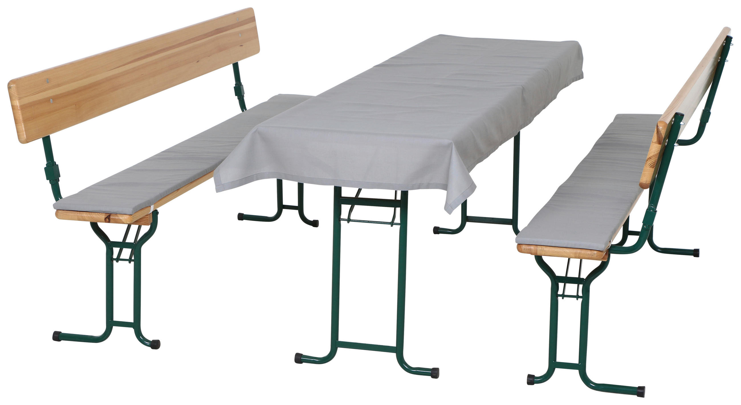 BIERTISCHGARNITUR - Hellgrau, Basics, Textil (90/2/240cm) - Gardenson