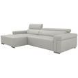 ECKSOFA DUA in Echtleder Beige  170/293 cm  - Chromfarben/Beige, Design, Leder/Metall (170/293cm) - Novel