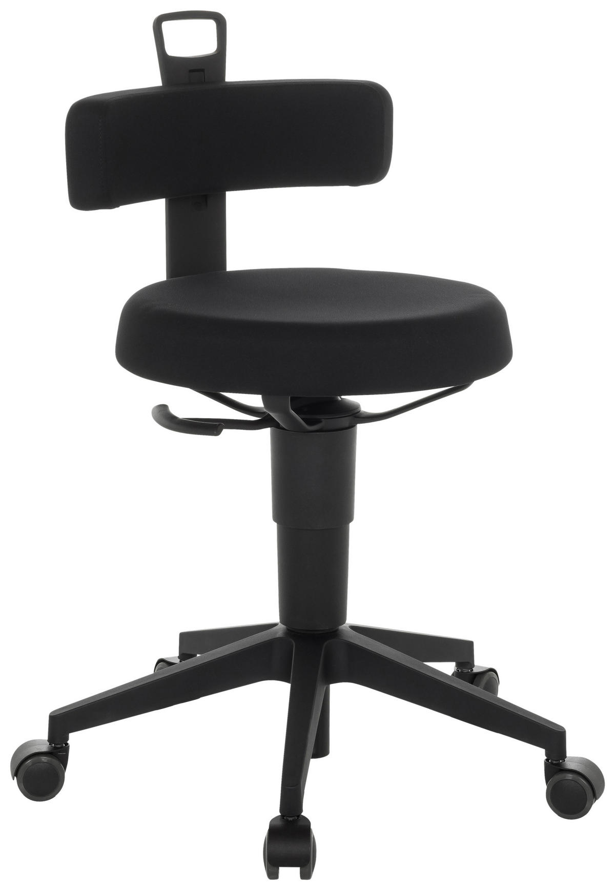 BÜROHOCKER 40/74-86/46 cm  - Schwarz, Basics, Kunststoff/Textil (40/74-86/46cm) - MID.YOU