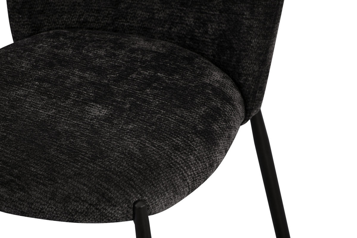 STUHL  Stoffauswahl Struktur  - Schwarz, Design, Textil/Metall (46/80/60cm) - Stylife