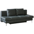 SCHLAFSOFA  in Echtleder Anthrazit  - Chromfarben/Anthrazit, KONVENTIONELL, Leder/Metall (200/85/90cm) - Novel
