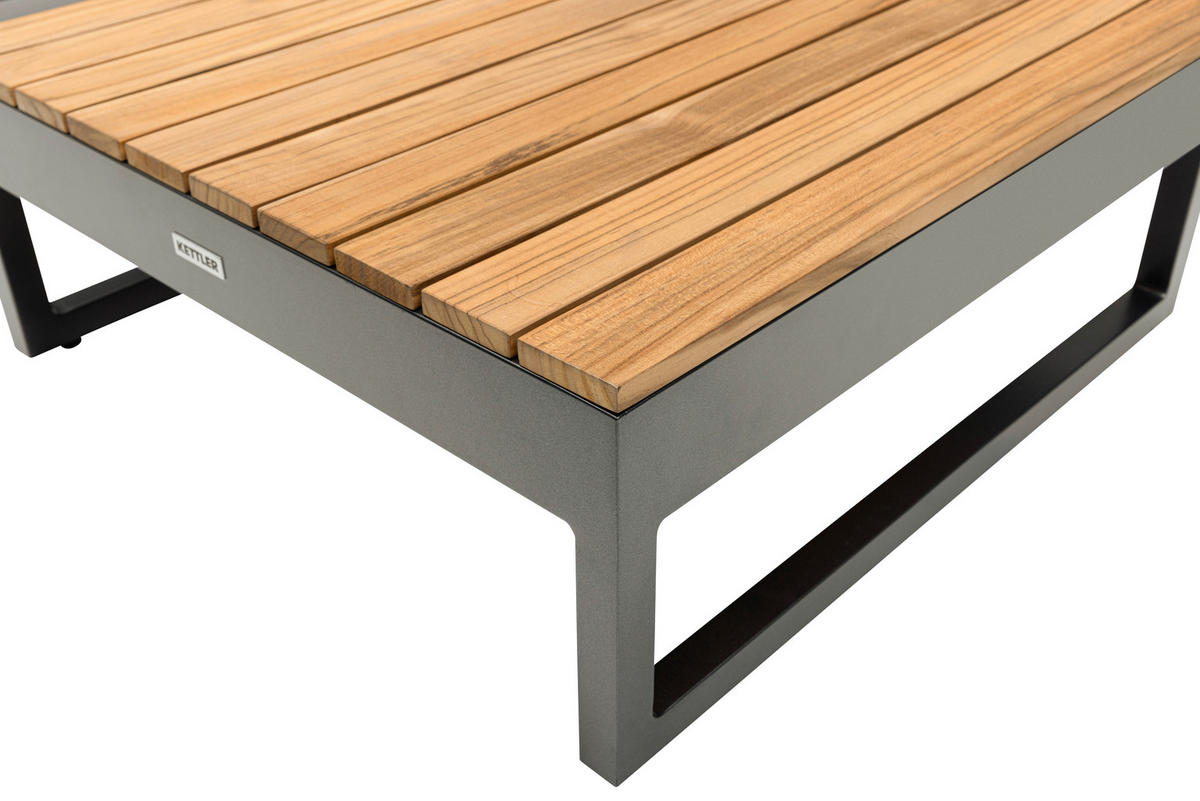 LOUNGEGARNITUR 218/218 cm Aluminium  - Anthrazit/Hellgrau, Basics, Textil/Metall (218/218cm) - Kettler