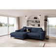 ECKSOFA  in Flachgewebe Dunkelblau  177/253 cm  - Schwarz/Dunkelblau, Design, Textil/Metall (177/253cm) - Dieter Knoll
