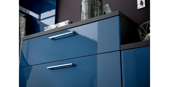 GARDEROBE 5-teilig in 222/201/35 cm - Anthrazit/Petrol, Design, Glas/Holzwerkstoff (222/201/35cm) - Moderano