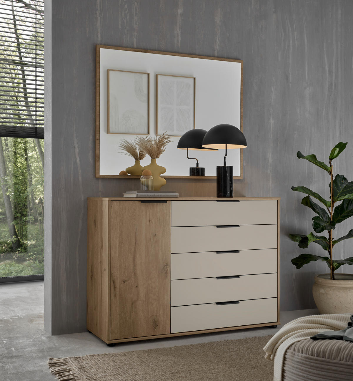 SIDEBOARD  in 120/86/43 cm  - Schieferfarben/Champagner, MODERN, Holzwerkstoff/Metall (120/86/43cm) - Venda