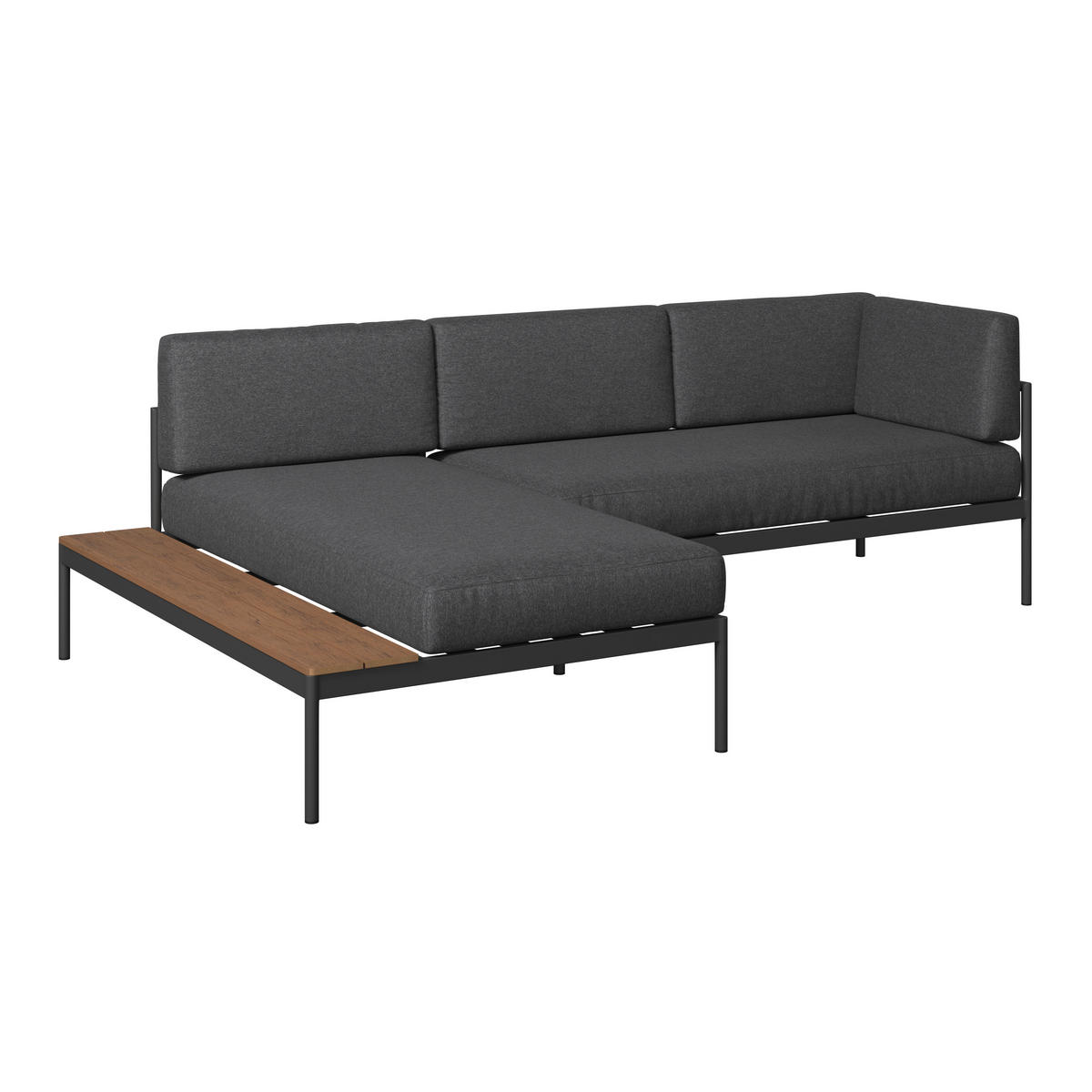 LOUNGEGARNITUR 3-teilig  149/99 cm  Akazie massiv Aluminium  - Akaziefarben/Grau, MODERN, Holz/Textil (149/99cm) - Ambia Garden