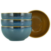 SCHÜSSELSET Mallorca 4-teilig  - Blau/Braun, Basics, Keramik - Creatable