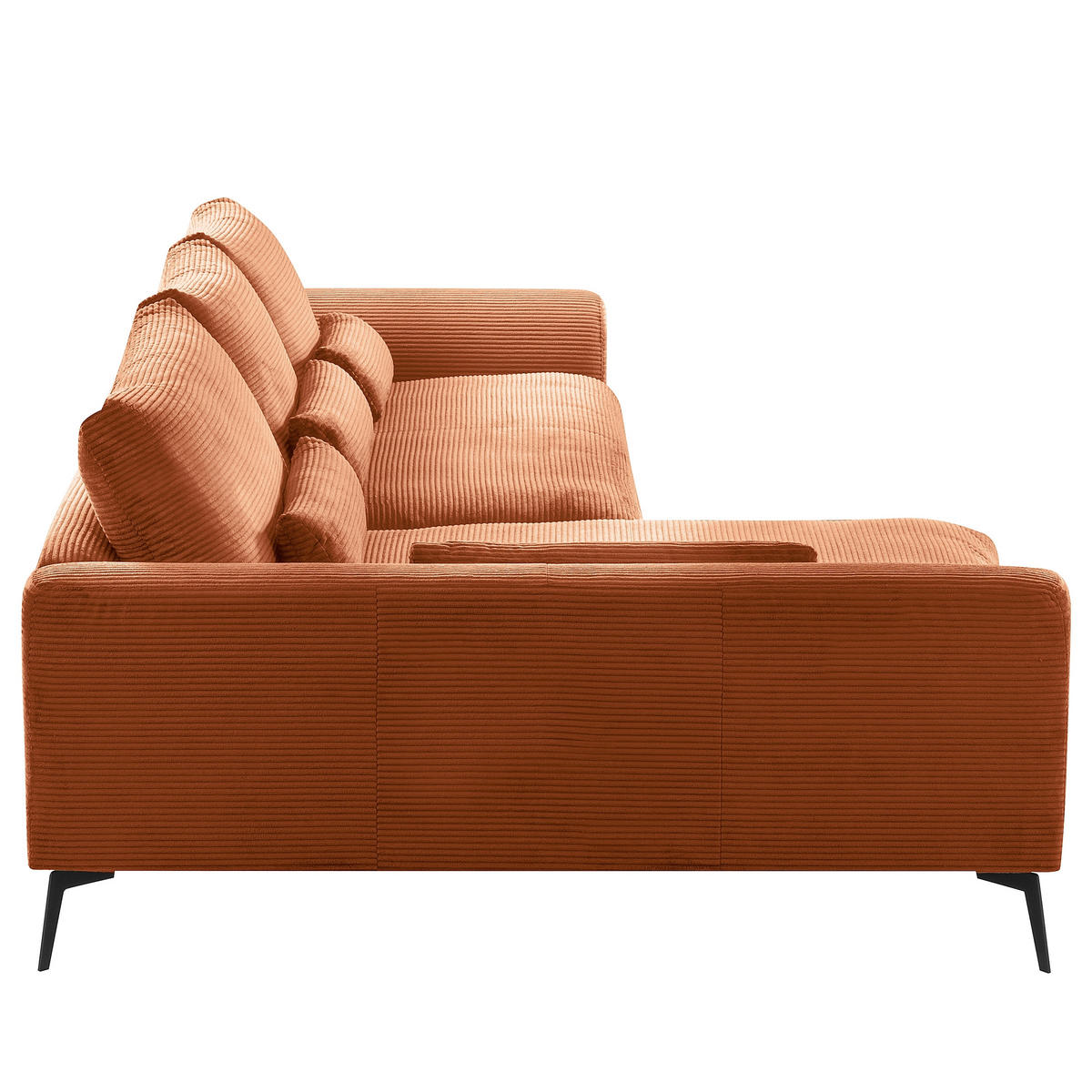 ECKSOFA Kupferfarben Cord Nierenkissen, Rückenkissen  - Schwarz/Kupferfarben, Design, Textil/Metall (172/313cm) - P & B