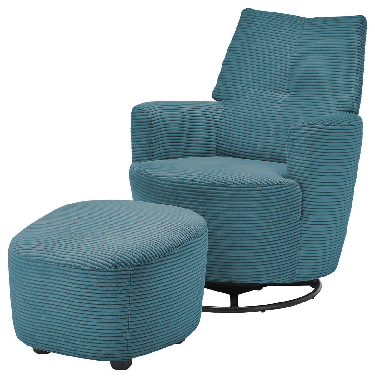 SESSEL Cord Blau    - Blau/Schwarz, Design, Textil/Metall (80/96/88cm) - SetOne by Musterring