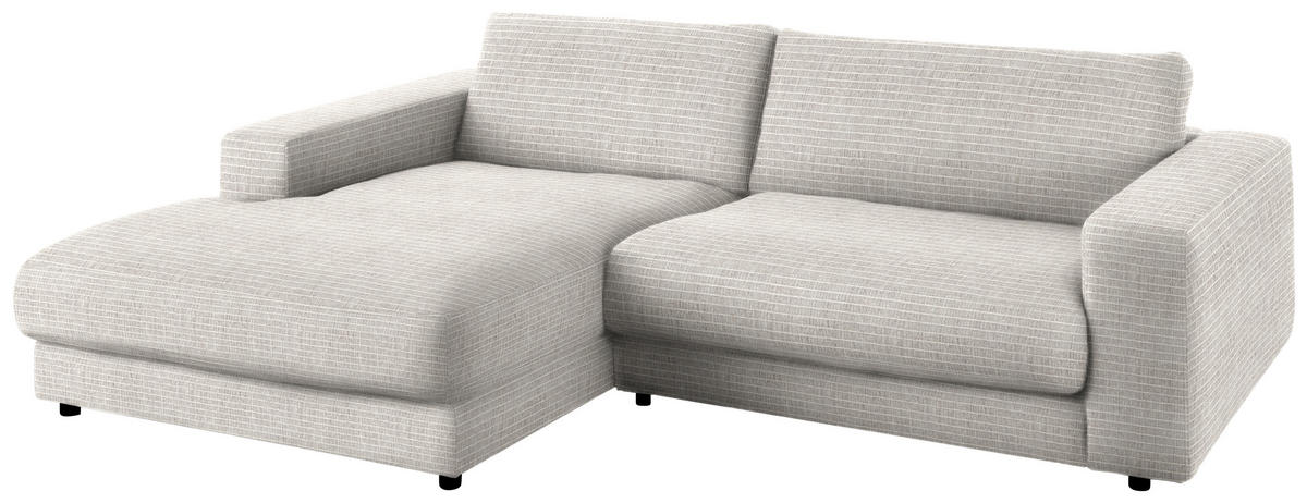 ECKSOFA in Chenille Hellgrau  - Hellgrau/Schwarz, Design, Kunststoff/Textil (190/270cm) - Lomoco