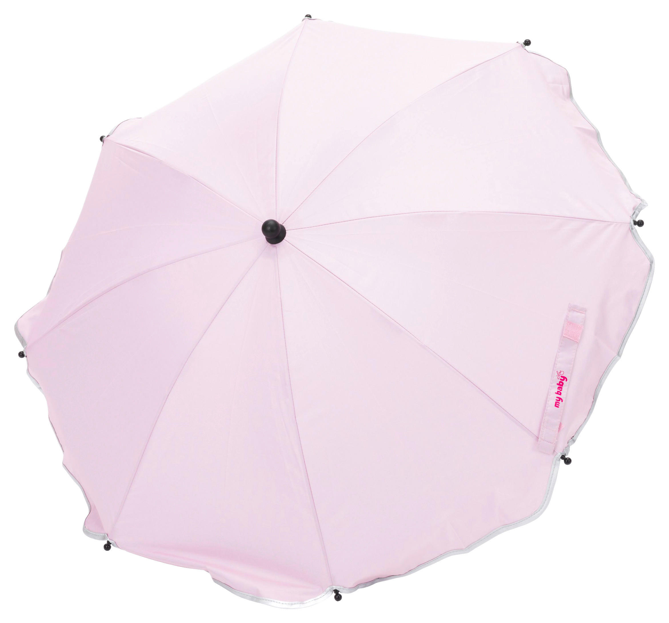 SENČNIK ZA OTROŠKI VOZIČEK - roza/siva, Basics, kovina/umetna masa (75cm) - My Baby Lou