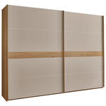 SCHWEBETÜRENSCHRANK  in Taupe, Eichefarben  - Taupe/Eichefarben, Basics, Holz/Holzwerkstoff (301,3/230,4/68cm) - Novel