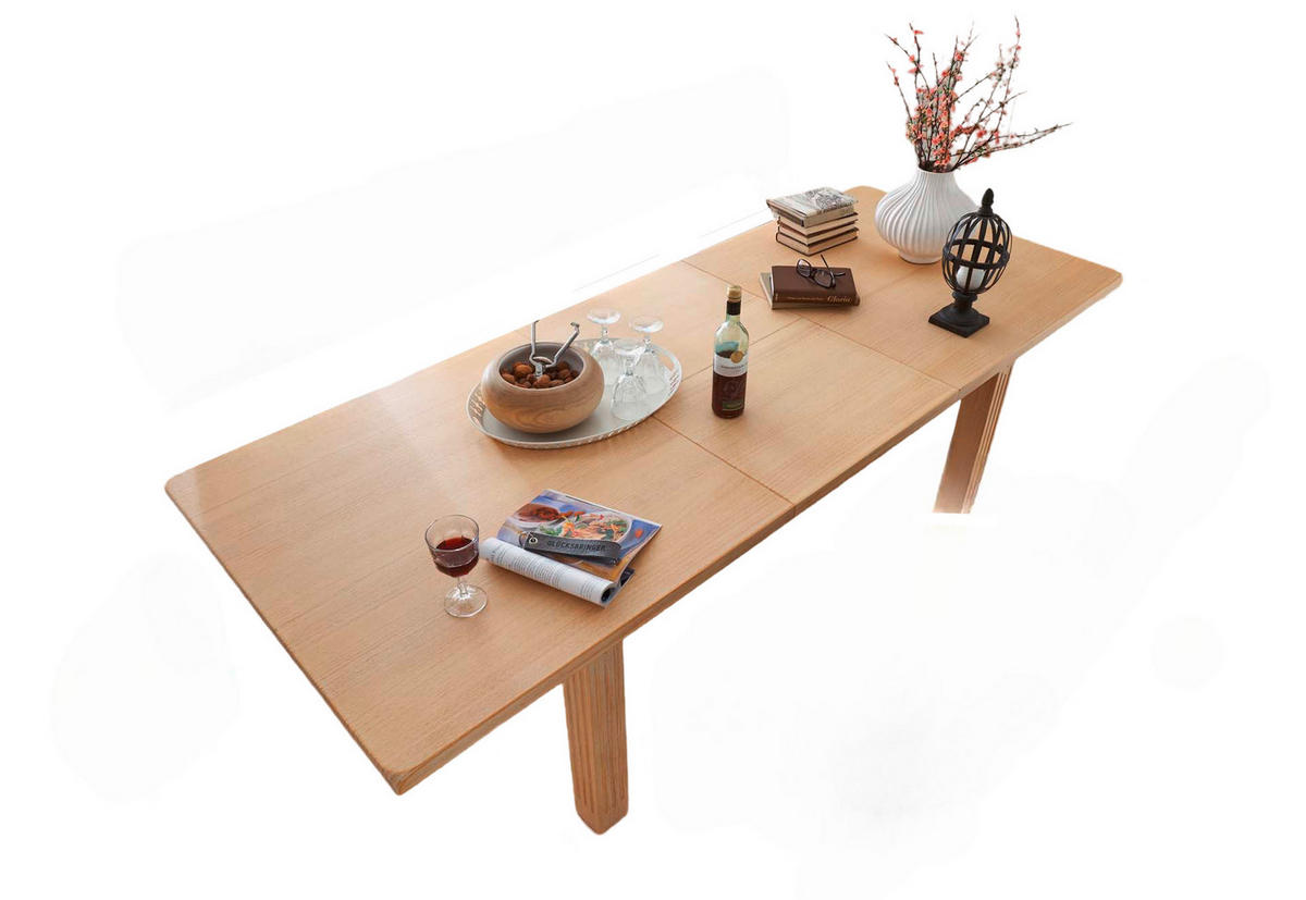 ESSTISCH Pinie massiv rechteckig Beige  - Beige, Design, Holz (160-205/90/77cm) - Livetastic