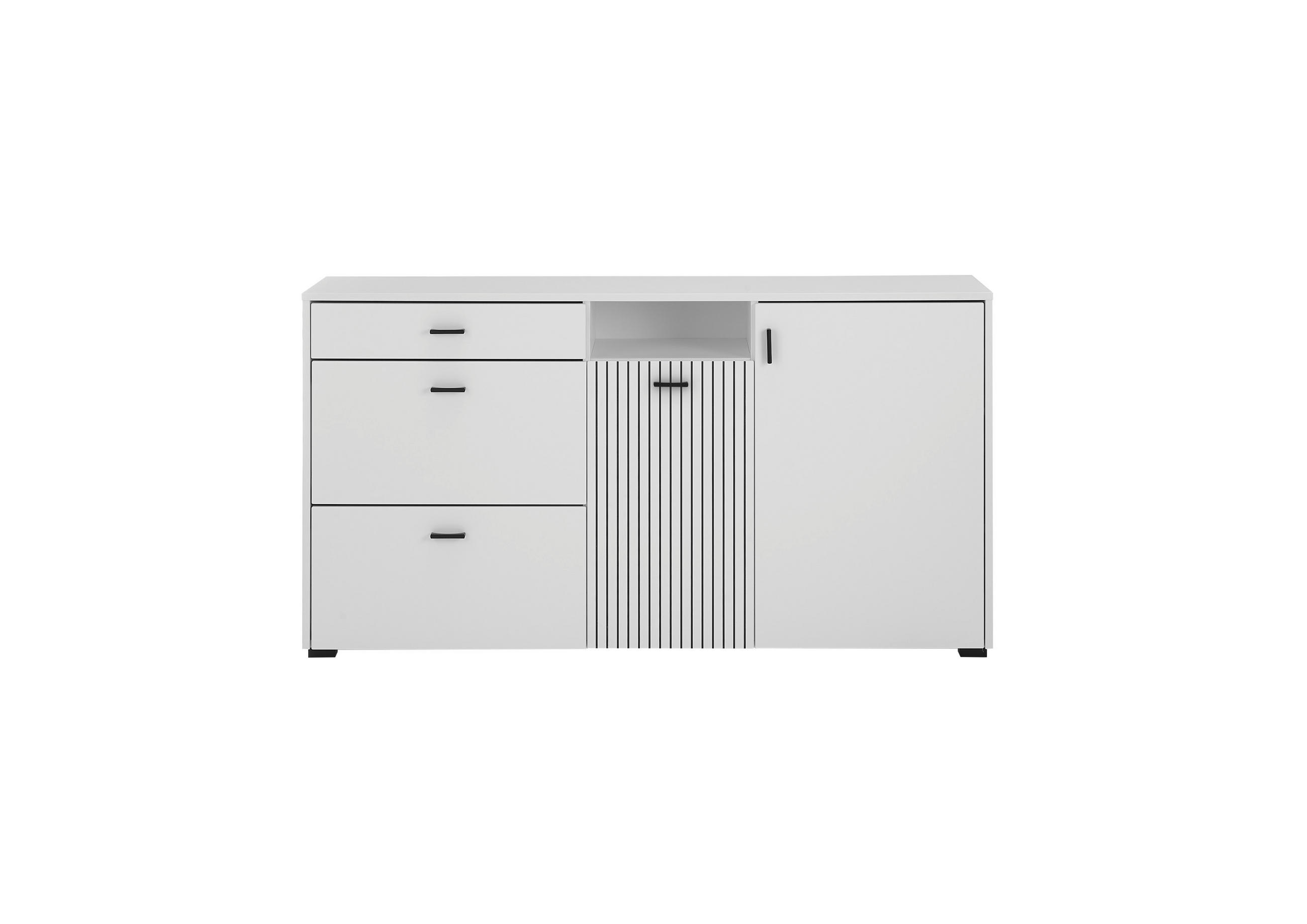SIDEBOARD 150/80/42 cm  in Schwarz, Weiß  - Schwarz/Weiß, Design, Holzwerkstoff/Kunststoff (150/80/42cm) - MID.YOU
