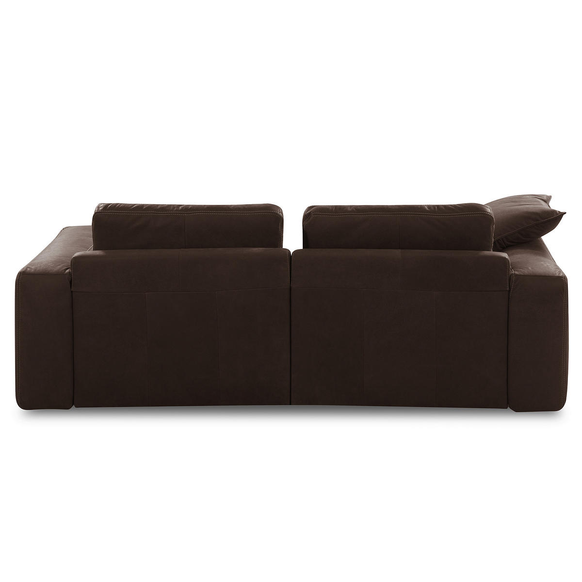 2-SITZER-SOFA  in Echtleder Dunkelbraun   - Dunkelbraun/Beige, Design, Leder/Kunststoff (240/85/123cm) - Livetastic