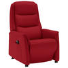 FERNSEHSESSEL Valdera  mit Relaxfunktion, Aufstehhilfe, Rücken echt Echtleder Rot  - Rot/Schwarz, KONVENTIONELL, Leder/Kunststoff (70/107/88cm) - Livetastic