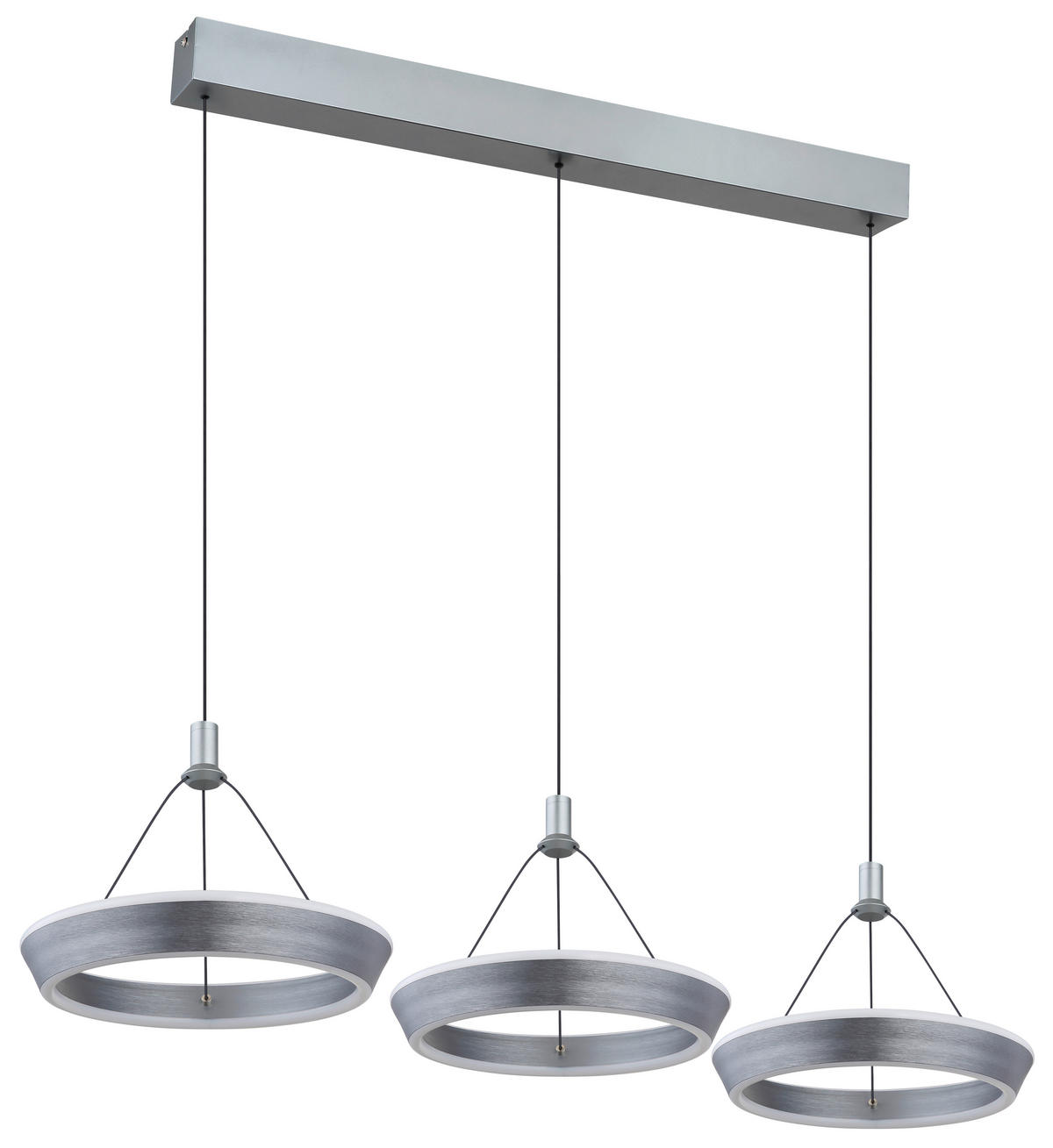 LED-HÄNGLAMPA 97,5/30,4/200 cm  - titanfärgad/opal, Design, metall/plast (97,5/30,4/200cm) - Globo