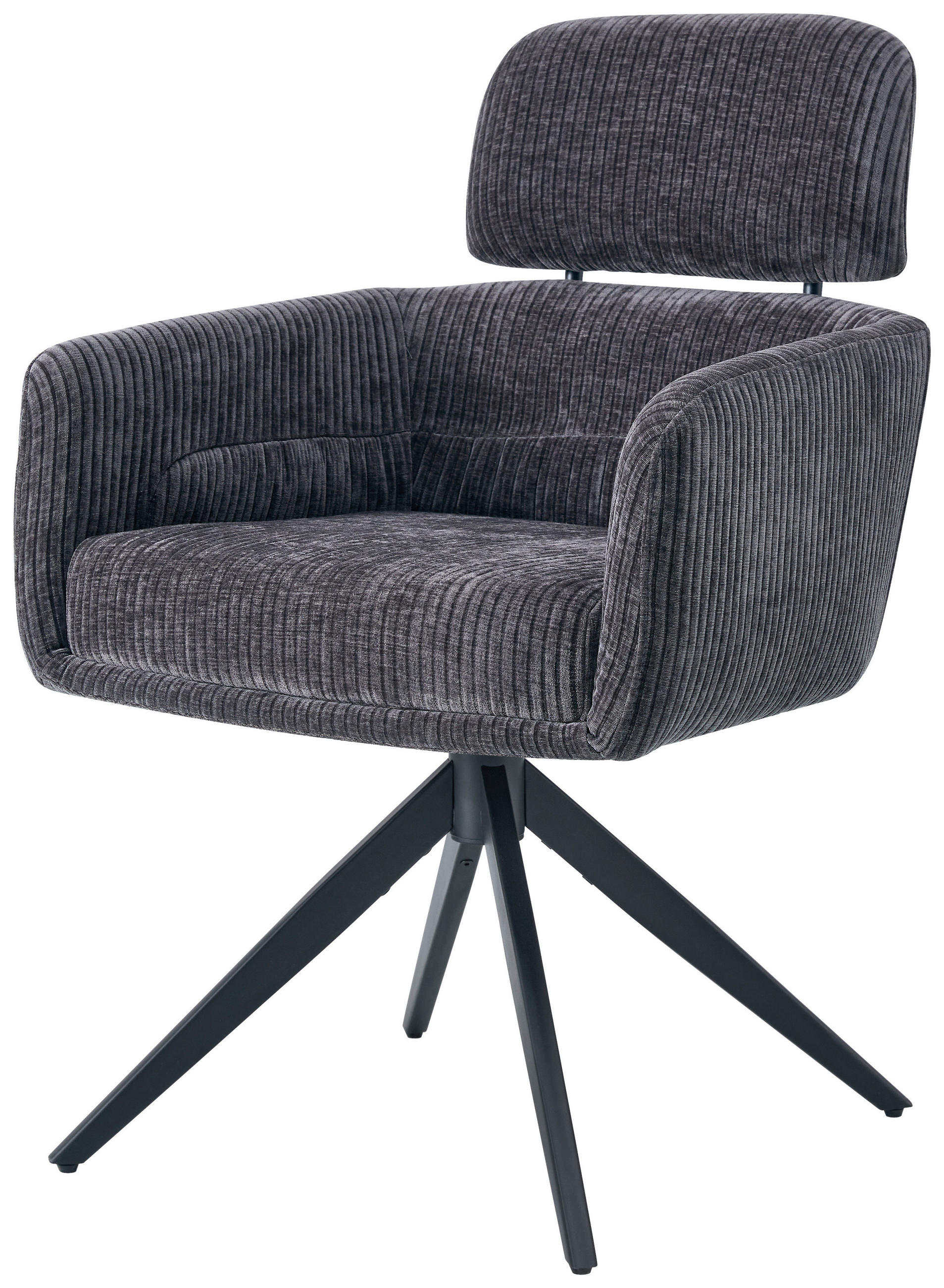 ARMLEHNSTUHL  in Eisen Cord  - Anthrazit/Naturfarben, KONVENTIONELL, Holz/Textil (60/87,5/68cm) - Livetastic