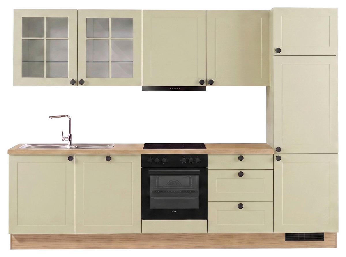 KÜCHENLEERBLOCK IP4250 300 cm  in Eichefarben, Salbeigrün  - Eichefarben/Salbeigrün, Basics, Holzwerkstoff/Metall (300cm) - Impuls