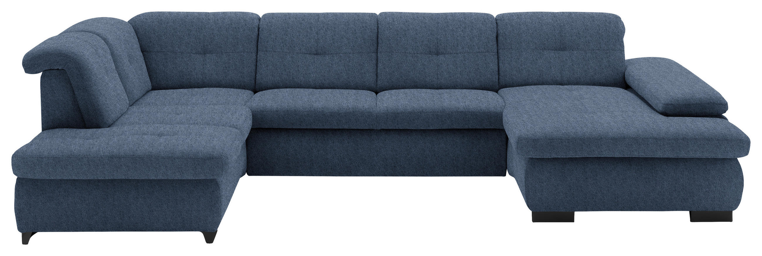WOHNLANDSCHAFT in Webstoff Blau  - Blau/Schwarz, Design, Textil/Metall (210/337/174cm) - Beldomo Style