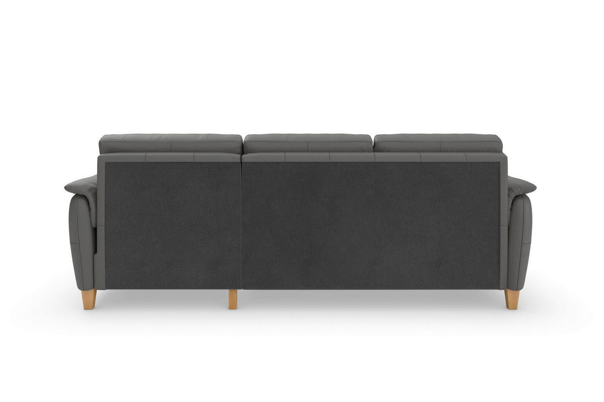 ECKSOFA PALMERA E in Echtleder Mokka  244/163 cm  - Eichefarben/Mokka, Basics, Leder/Holz (244/163cm) - Sit & More