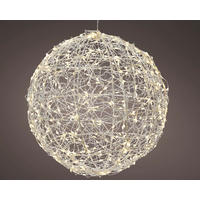FIGURINĂ DE CRĂCIUN CU LED - argintiu/alb, Basics (28,00/28,00/28,00cm)
