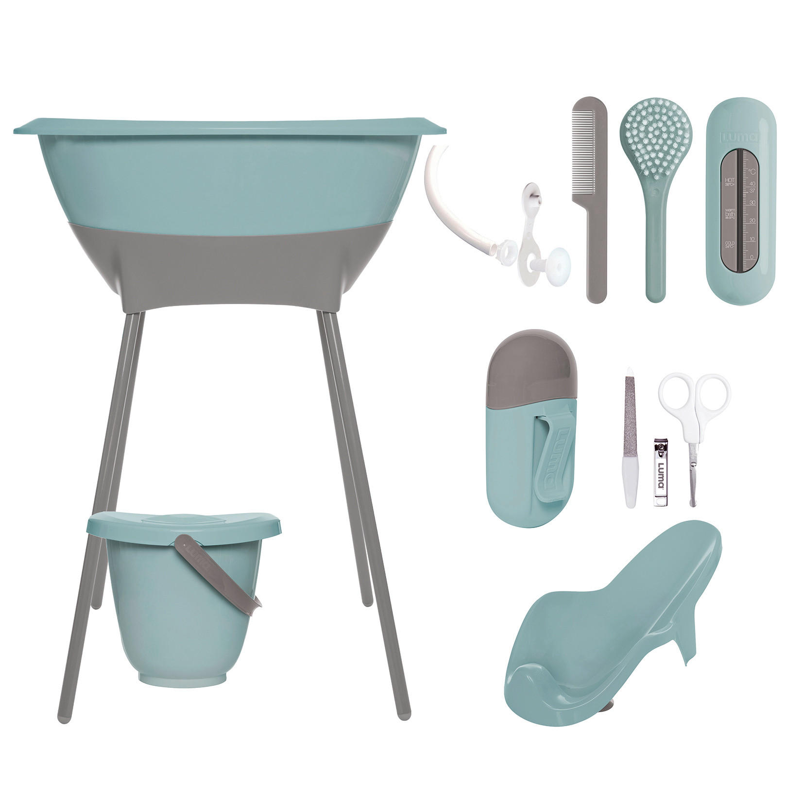 BABYBADESET Ice Blue 8-teilig  - Türkis, Basics, Kunststoff (79,1/39,1/45,6cm) - Luma