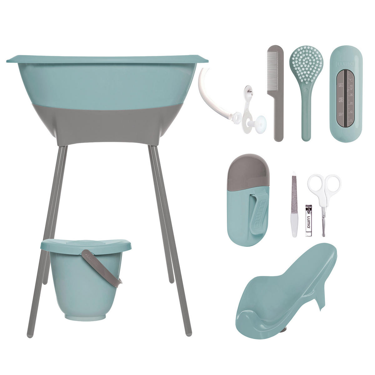 BABYBADESET Ice Blue 8-teilig  - Türkis, Basics, Kunststoff (79,1/39,1/45,6cm) - Luma