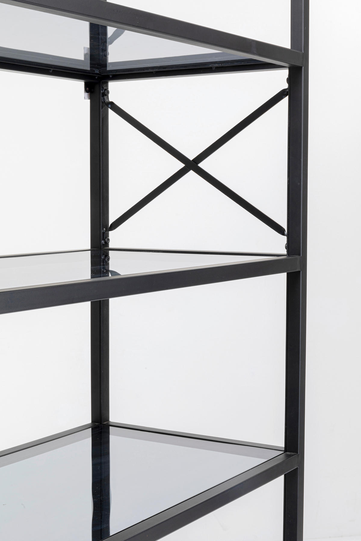 AUFBEWAHRUNGSREGAL - Schwarz, Design, Glas/Metall (100/220/46cm) - Kare-Design