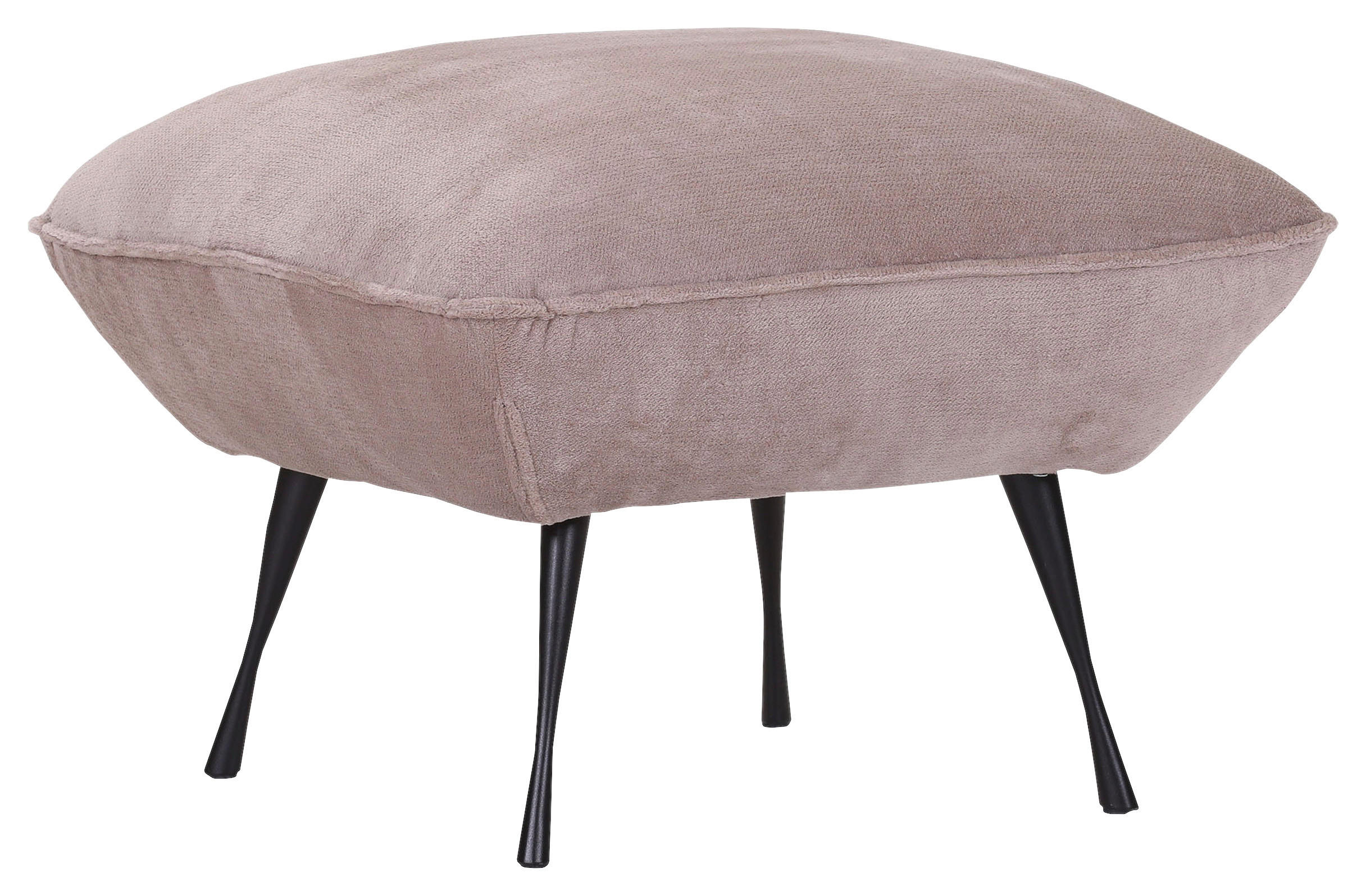 HOCKER in Textil Beige  - Beige/Schwarz, KONVENTIONELL, Textil/Metall (60/49/53cm) - MID.YOU