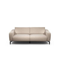 2,5-SITZER in Chenille Sandfarben  - Sandfarben/Schwarz, Design, Textil/Metall (220/86/86-94cm) - SENSOO
