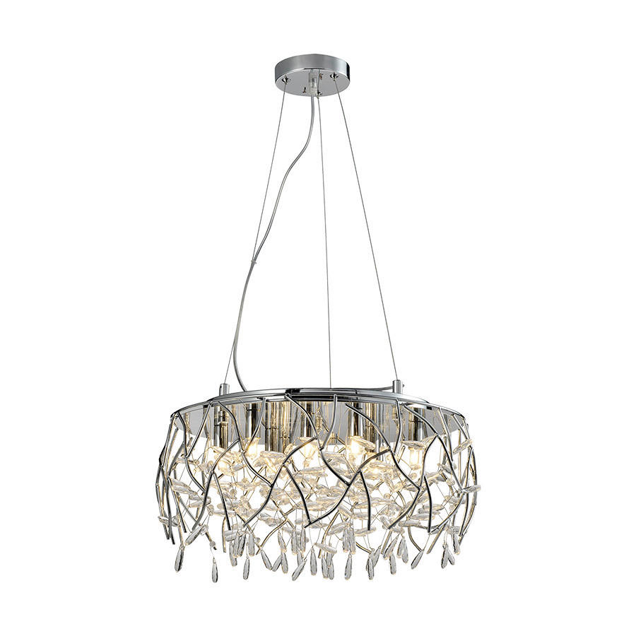 LAMPĂ SUSPENDATĂ DE CRISTAL - culoare crom, Basics, plastic/metal (40/120/40cm)