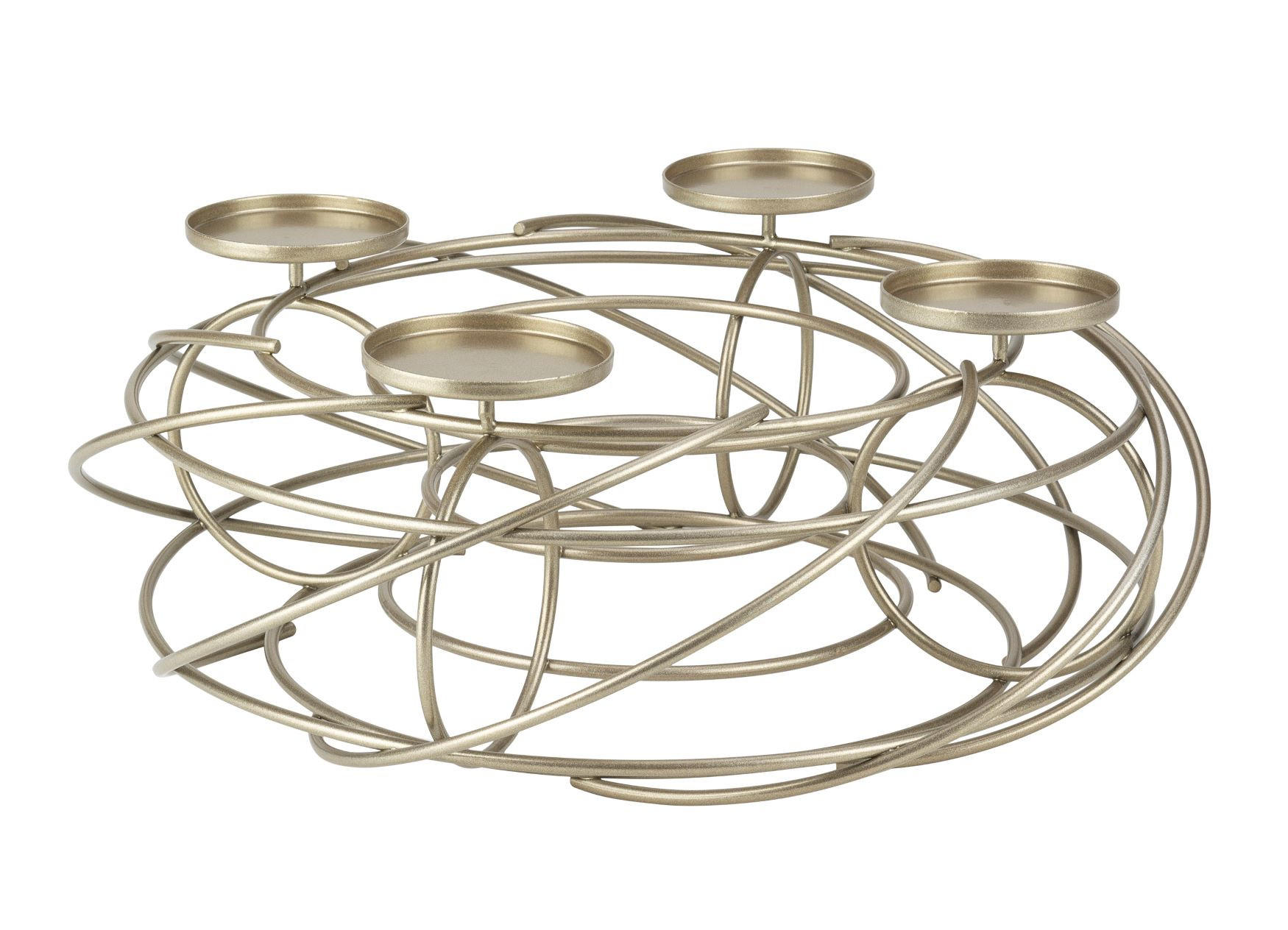 ADVENTSKRANZ  - Goldfarben, MODERN, Metall (35cm) - Justinus