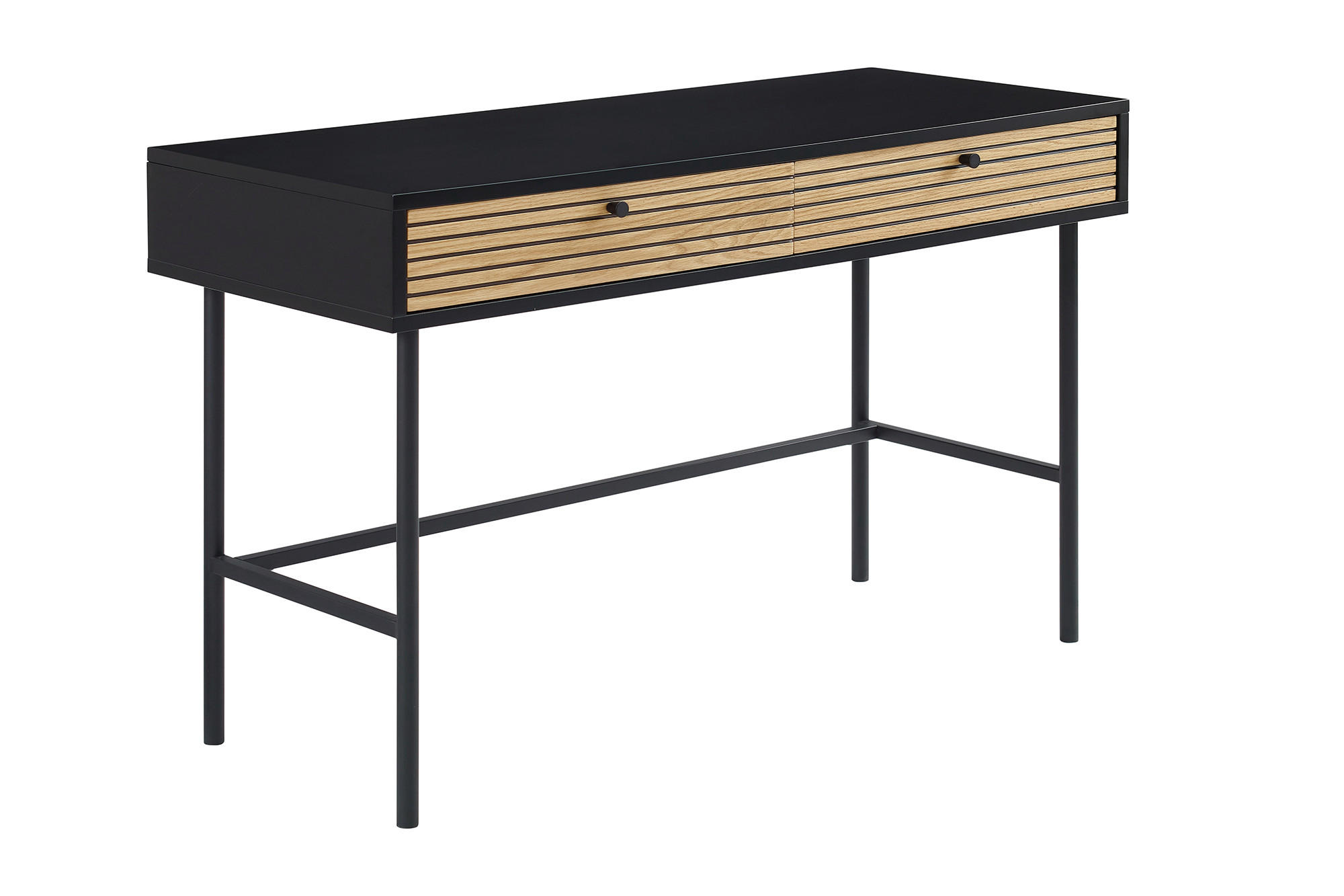 PÍSACÍ STÔL, čierna, farba duba, 120/50/75 cm - čierna/farba duba, Design, drevo/kompozitné drevo (120/50/75cm) - Livetastic
