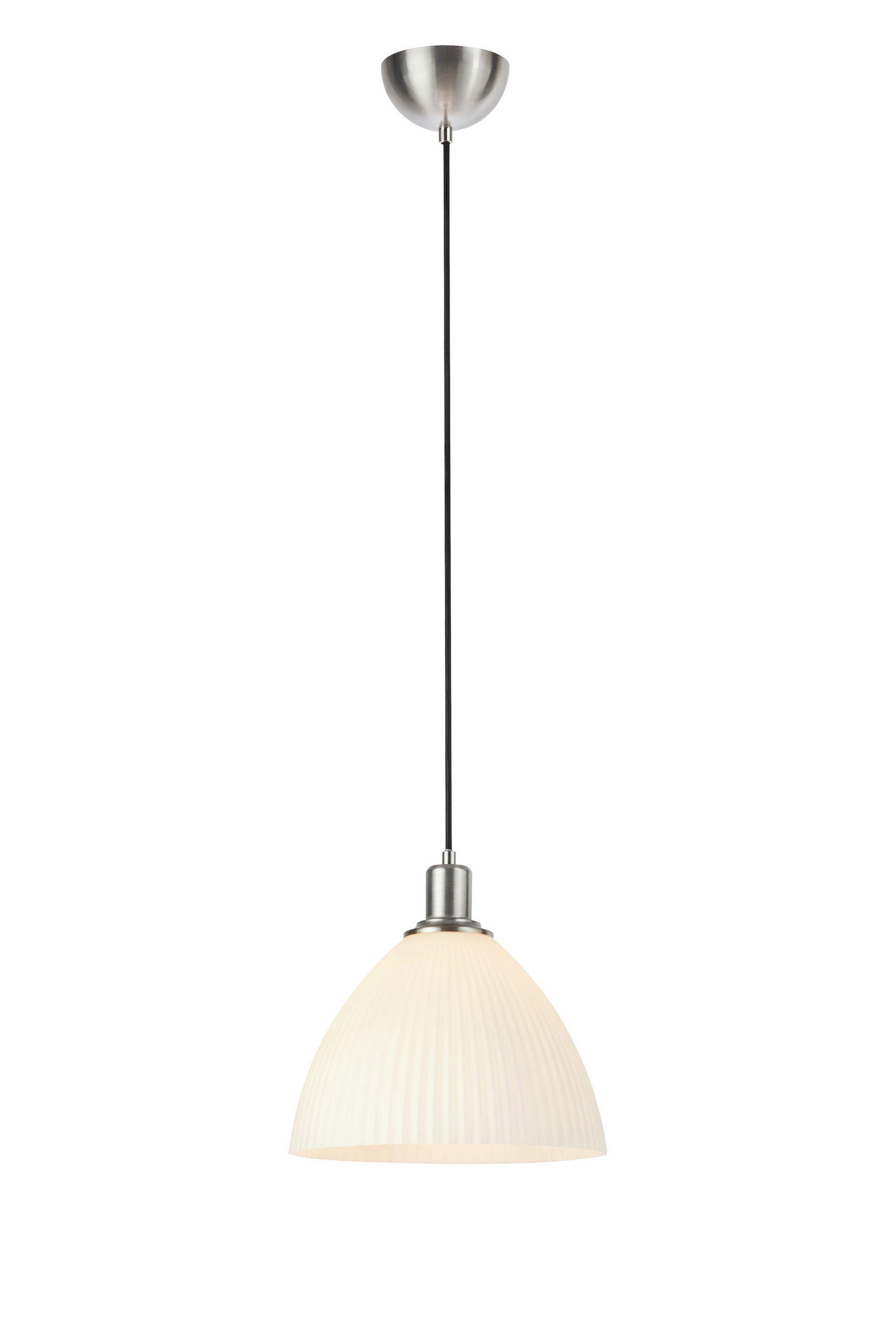 PENDELLEUCHTE RO 27,5/150/27,5 cm  - Weiß/Nickelfarben, Trend, Glas/Metall (27,5/150/27,5cm) - Markslöjd