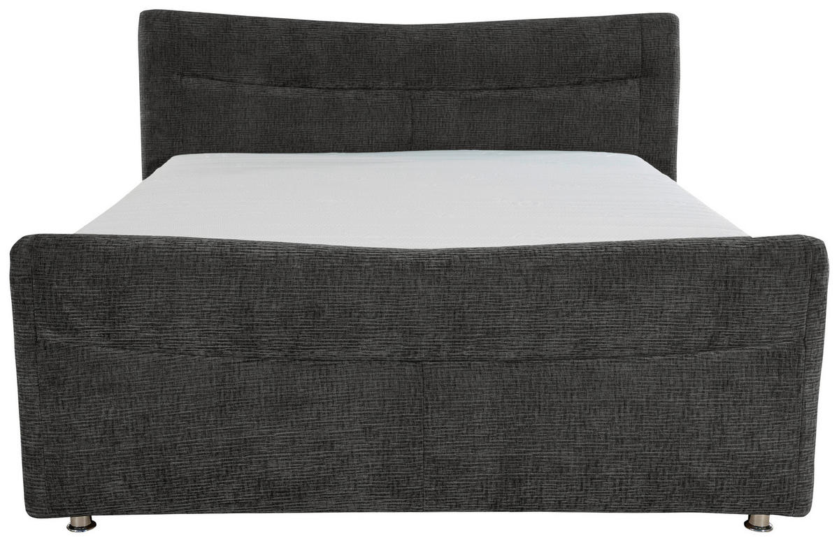 BOXSPRINGBETT 140/200 cm  in Graphitfarben  - Graphitfarben, Konventionell, Textil/Metall (140/200cm) - Esposa