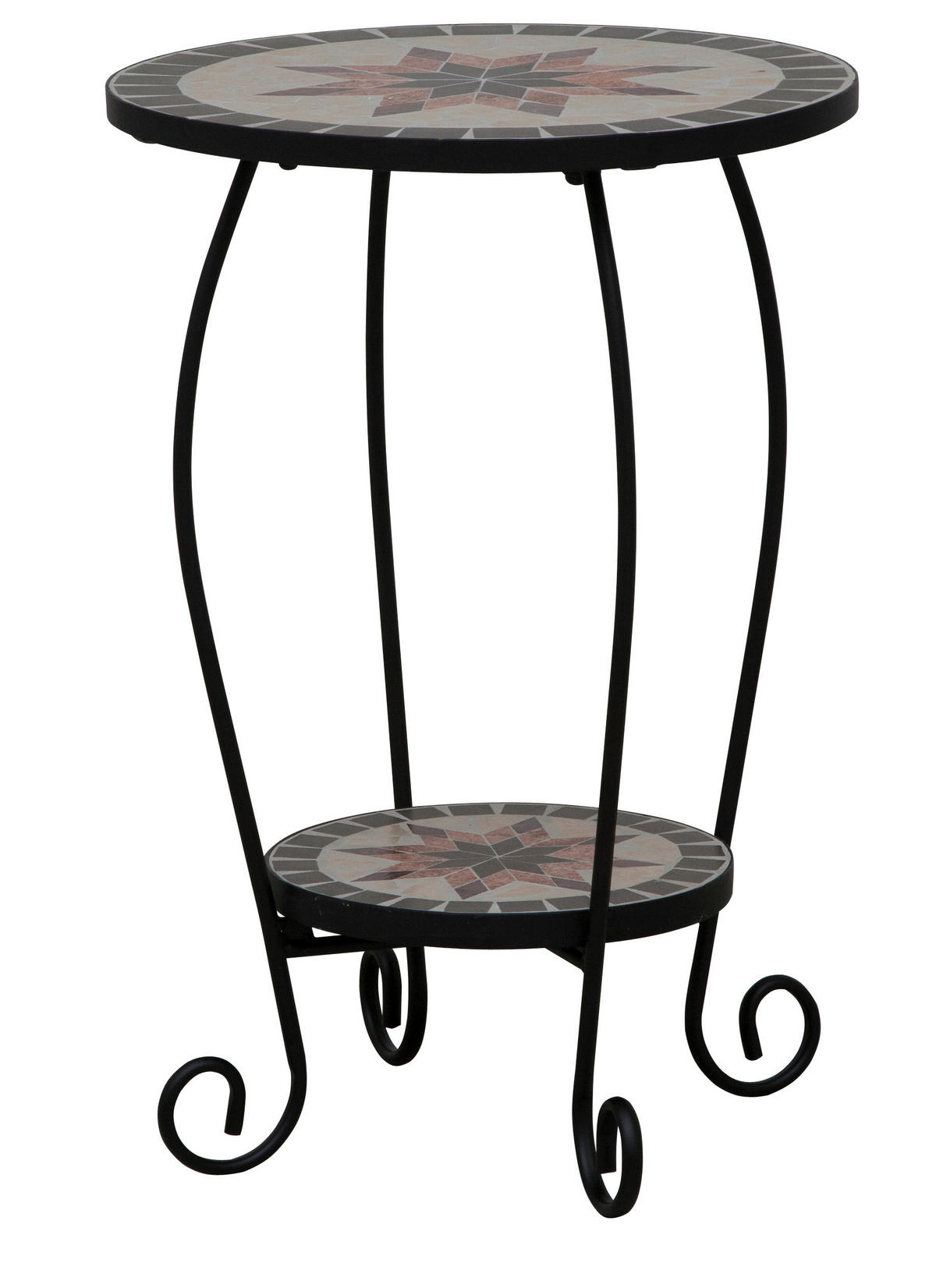 GARTENBEISTELLTISCH 40/40/60 cm  - Multicolor/Schwarz, MODERN, Keramik/Metall (40/40/60cm) - Siena Garden