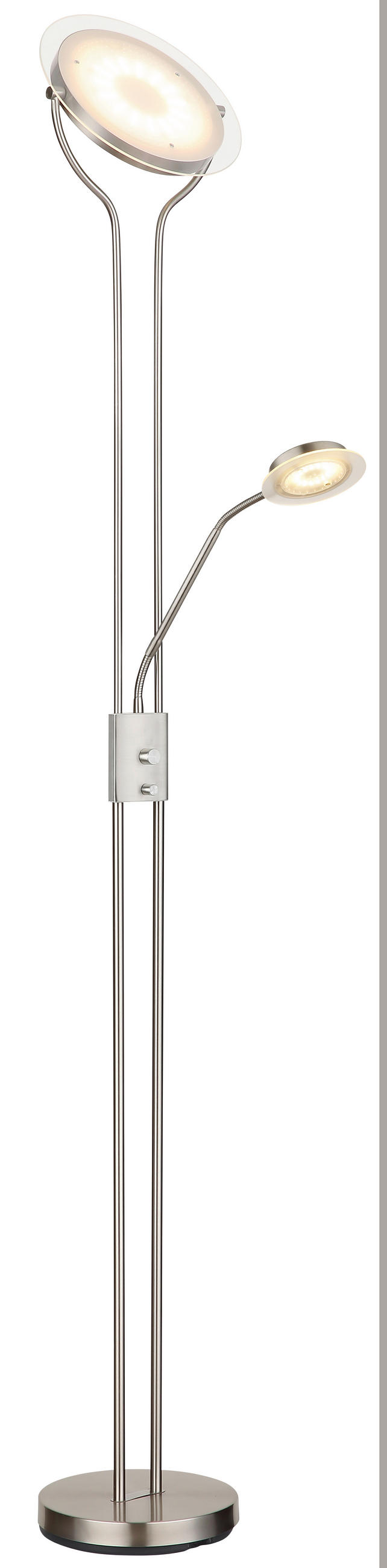 LED-STEHLEUCHTE Briant 28/25,5/180 cm  - Transparent/Schwarz, Design, Glas/Kunststoff (28/25,5/180cm) - Globo