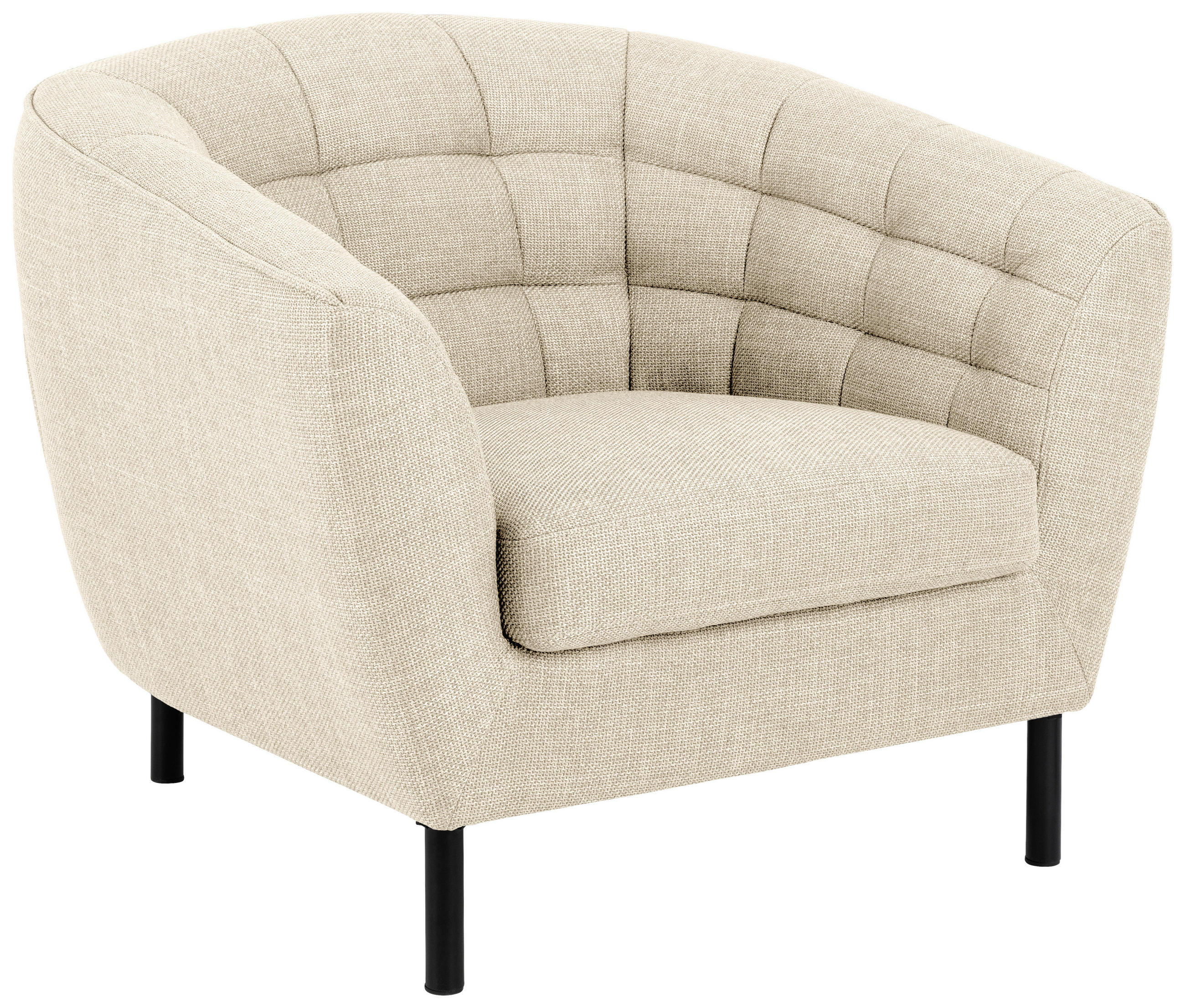 CLUBFÅTÖLJ i textil cremefärgad  - svart/cremefärgad, Design, metall/textil (94/78/84,5cm) - MID.YOU